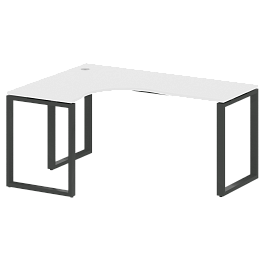 Metal System Стол криволинейный левый на О-образном м/к БО.СА-4 (L) Белый/Антрацит металл 1600*1200*750 - Фото предпросмотра