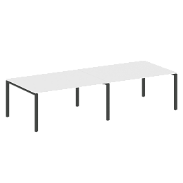 Metal System Перег. стол (2 столешницы) на П-образном м/к БП.ПРГ-2.4 Белый/Антрацит металл 3200*1235*750 - Фото предпросмотра