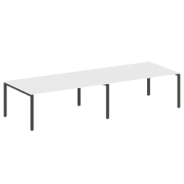 Metal System Перег. стол (2 столешницы) на П-образном м/к БП.ПРГ-2.5 Белый/Антрацит металл 3600*1235*750 - Фото предпросмотра