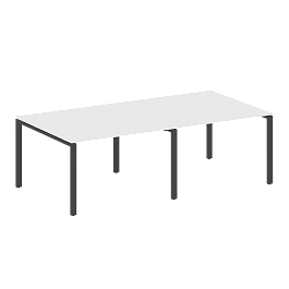 Metal System Перег. стол (2 столешницы) на П-образном м/к БП.ПРГ-2.2 Белый/Антрацит металл 2400*1235*750 - Фото предпросмотра