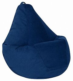 Кресло-мешок Синий Велюр L - Фото предпросмотра