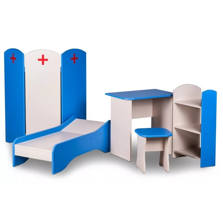 Детская игра мебель. Игровая мебель "уголок доктор",микс. Игровая мебель "поликлиника-1"/ 800*1500*1400мм. Игровая зона поликлиника 6 предметов. Больничка для детского сада мебель.