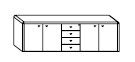 MIAMI MM 008 Walnut Греденция (229х45х70) Орех "Шкафы-купе с тремя дверями" ТО-002822000004 орех - Фото предпросмотра