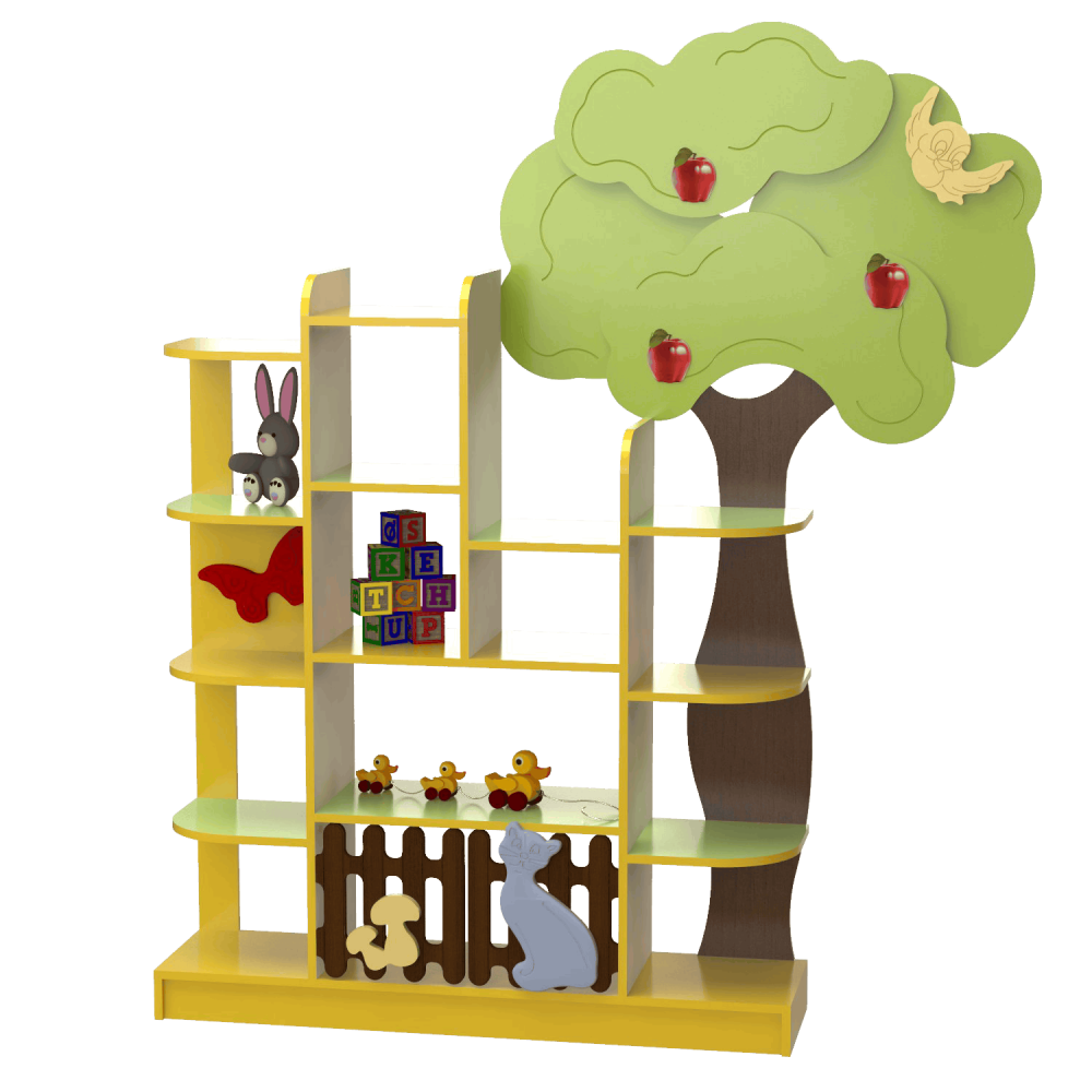 Стеллаж для игрушек ИМФ-005. Игровой стеллаж для детского сада. Полочки для игрушек. Стенка для игрушек в детский сад.