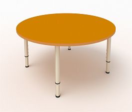Детский стол круглый оранжевый - Фото предпросмотра