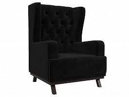 Кресло Джон Люкс (полностью велюр черный) - Фото предпросмотра