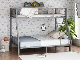 Двухъярусная кровать "Гранада-1 140" серый - Фото предпросмотра