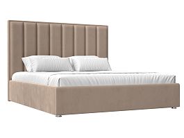 Интерьерная кровать Афродита 160 (полностью велюр бежевый) - Фото предпросмотра