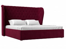 Интерьерная кровать Далия 180 (полностью микровельвет бордовый) - Фото предпросмотра