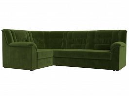 Угловой диван Карелия левый угол (полностью микровельвет зеленый) - Фото предпросмотра