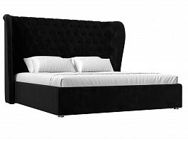 Интерьерная кровать Далия 200 (полностью велюр черный) - Фото предпросмотра