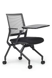 Кресло Moby D2002T Чёрный пластик с пюпитром/Чёрная ткань - Фото предпросмотра