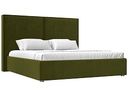 Интерьерная кровать Аура 160 (полностью микровельвет зеленый) - Фото предпросмотра