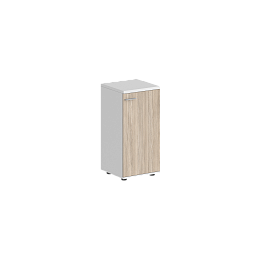 Шкаф низкий Sigma 400х400х825, 1 дв., з.ст HDF, правый / корпус: белый; фасад: дуб светлый - Фото предпросмотра
