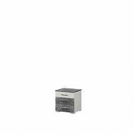 Спальня Теана тумба прикроватная ясень анкор светлый/МДФ мрамор дарк - Фото предпросмотра