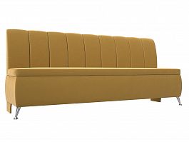 Кухонный прямой диван Кантри (полностью микровельвет желтый) - Фото предпросмотра