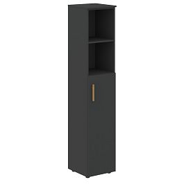 Шкаф колонка с глухой средней дверью и топом FHC 40.6(R) Черный графит/Черный графит 404х429х1983 - Фото предпросмотра