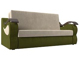 Прямой диван Меркурий 160 (основа микровельвет бежевый, компаньон микровельвет зеленый) - Фото предпросмотра