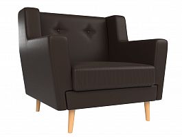Кресло Брайтон коричневый, экокожа - Фото предпросмотра
