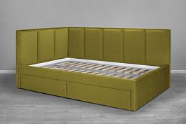 Кровать «Лайф с ящиками», 1200 желтая - Фото предпросмотра
