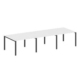 Metal System Перег. стол (3 столешницы) на П-оразном м/к БП.ПРГ-3.2 Белый/Антрацит металл 3600*1235*750 - Фото предпросмотра