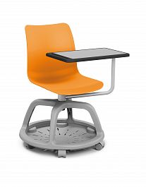 Кресло College на крутящимся основании со столиком, оранжевый - Фото предпросмотра