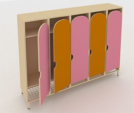 Шкаф для детской одежды на ножках ШГС5 розовый - Фото предпросмотра