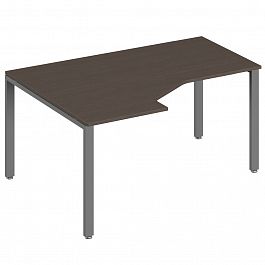 Эргономичный стол левый Trend Metal 160x120x75 тёмный дуб - Фото предпросмотра