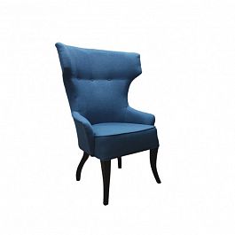 GRUPPO 396;GRUPPO 396 Кресло Берардо Модерн, ткань цвет синий, опора деревянная - Фото предпросмотра
