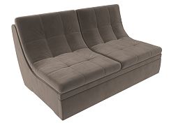 Модуль Холидей раскладной диван (полностью велюр коричневый) - Фото предпросмотра