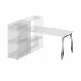 Стол приставной на металлокаркасе "Приставные столы" ПК-ТНП-СТП114Х80/МКА-В2-1049 белый - Фото предпросмотра