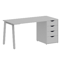 Home Office Стол письменный VR.SP-3-158.4.A Серый/Серый металл 1580*720*750 - Фото предпросмотра