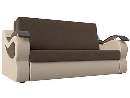 Прямой диван Меркурий 160 (основа рогожка коричневая, компаньон экокожа бежевая) - Фото предпросмотра
