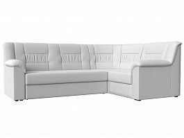 Угловой диван Карелия правый (полностью экокожа белая) - Фото предпросмотра