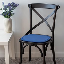 Подушка на стул овальная синяя - Фото предпросмотра