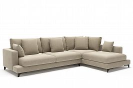 Oscar диван с терминальным углом рогожка бежевый - Фото предпросмотра