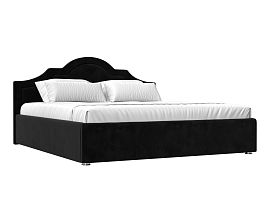 Интерьерная кровать Афина 200 (полностью велюр черный) - Фото предпросмотра