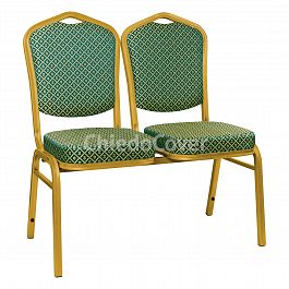 Секция стульев Хит - золото, ромб зеленый - Фото предпросмотра