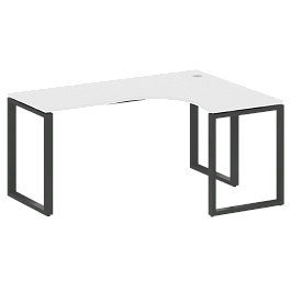 Metal System Стол криволинейный правый на О-образном м/к БО.СА-4 (R) Белый/Антрацит металл 1600*1200*750 - Фото предпросмотра