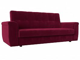 Прямой диван Эллиот (полностью микровельвет бордовый) - Фото предпросмотра
