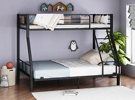 Двухъярусная кровать "Гранада-1 140" черный - Фото предпросмотра