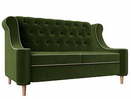 Прямой диван Бронкс (полностью микровельвет зеленый) - Фото предпросмотра