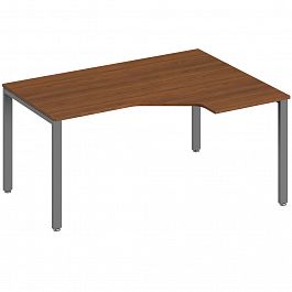 Эргономичный стол правый Trend Metal 160x120x75 орех - Фото предпросмотра