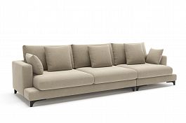 Oscar диван прямой трехместный рогожка бежевый - Фото предпросмотра