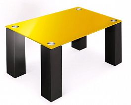 Стол журнальный Колизей-8  1000x600х430 черный/желтое стекло "Журнальные столы" ТК-002561000729 черный - Фото предпросмотра