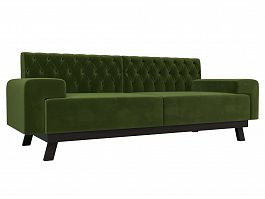 Прямой диван Мюнхен Люкс (полностью микровельвет зеленый) - Фото предпросмотра