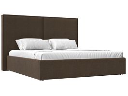 Интерьерная кровать Аура 160 (полностью рогожка коричневая) - Фото предпросмотра