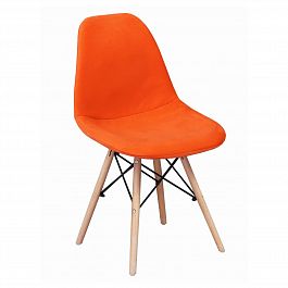 Чехол Е02 на стул Eames, уплотненный, велюр оранжевый - Фото предпросмотра