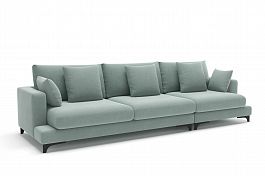Oscar диван прямой трехместный рогожка голубой - Фото предпросмотра