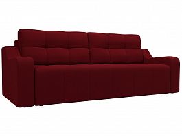 Прямой диван Итон (полностью микровельвет бордовый) - Фото предпросмотра